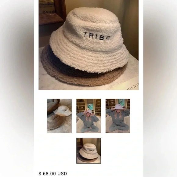 TRIBE KELLEY SURF POST Grayton Beach FL SHERPA TRIBE BUCKET HAT CAP CREAM/SNOW - Picture 8 of 8